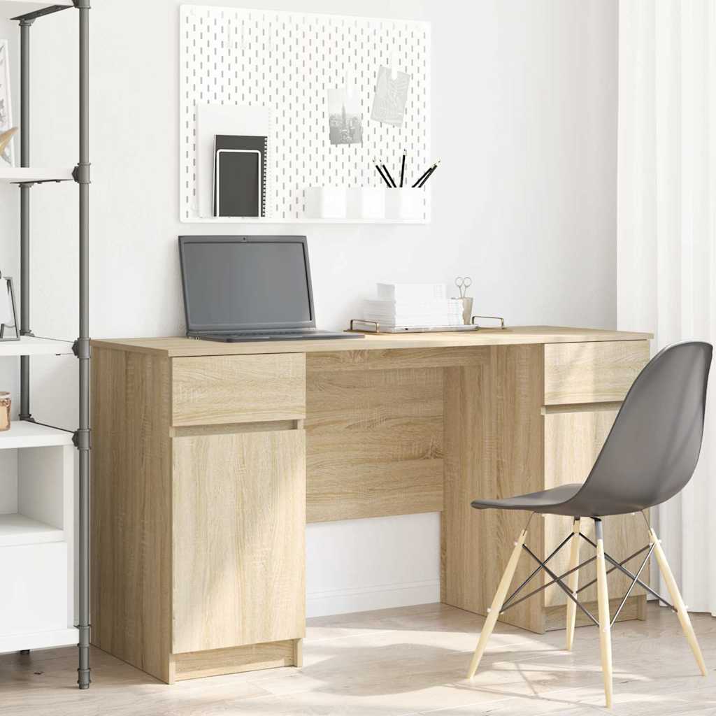 Bureau met lade Sonoma eiken 140 x 49 x 76 cm Bewerkt hout