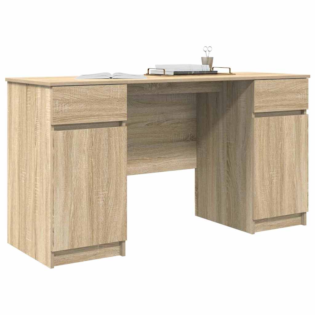 Bureau met lade Sonoma eiken 140 x 49 x 76 cm Bewerkt hout