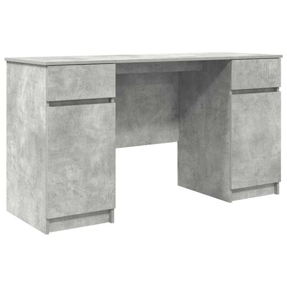 Bureau met lade Betongrijs 140 x 49 x 76 cm Bewerkt hout