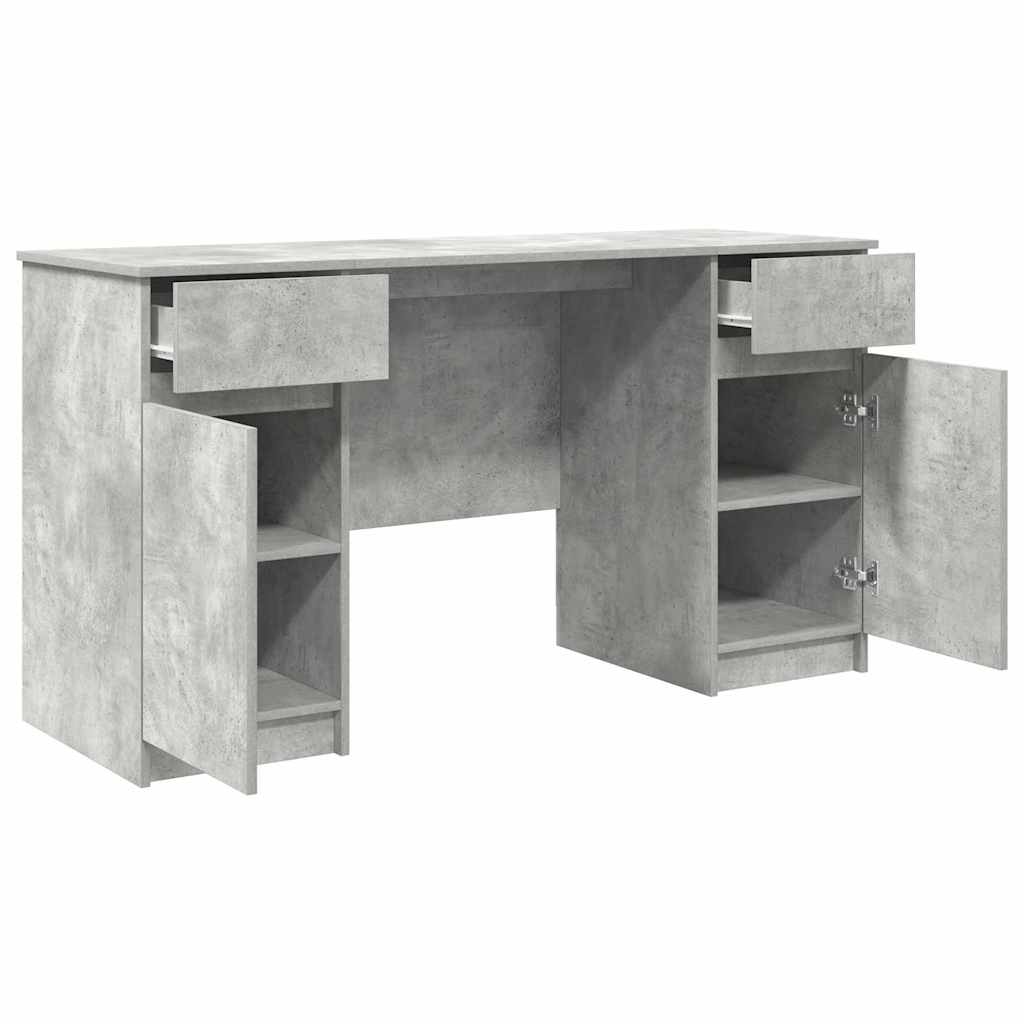 Bureau met lade Betongrijs 140 x 49 x 76 cm Bewerkt hout