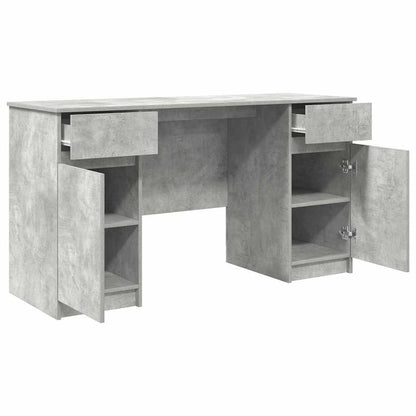 Bureau met lade Betongrijs 140 x 49 x 76 cm Bewerkt hout