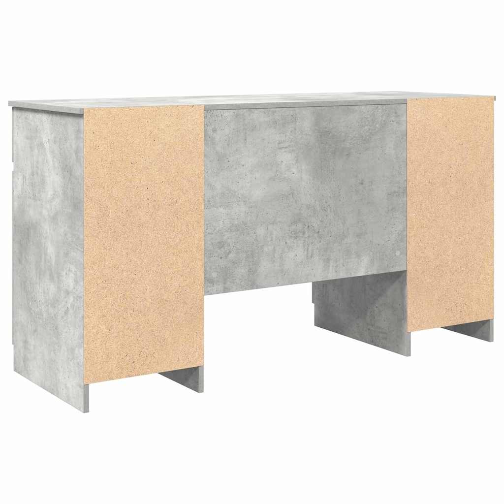 Bureau met lade Betongrijs 140 x 49 x 76 cm Bewerkt hout