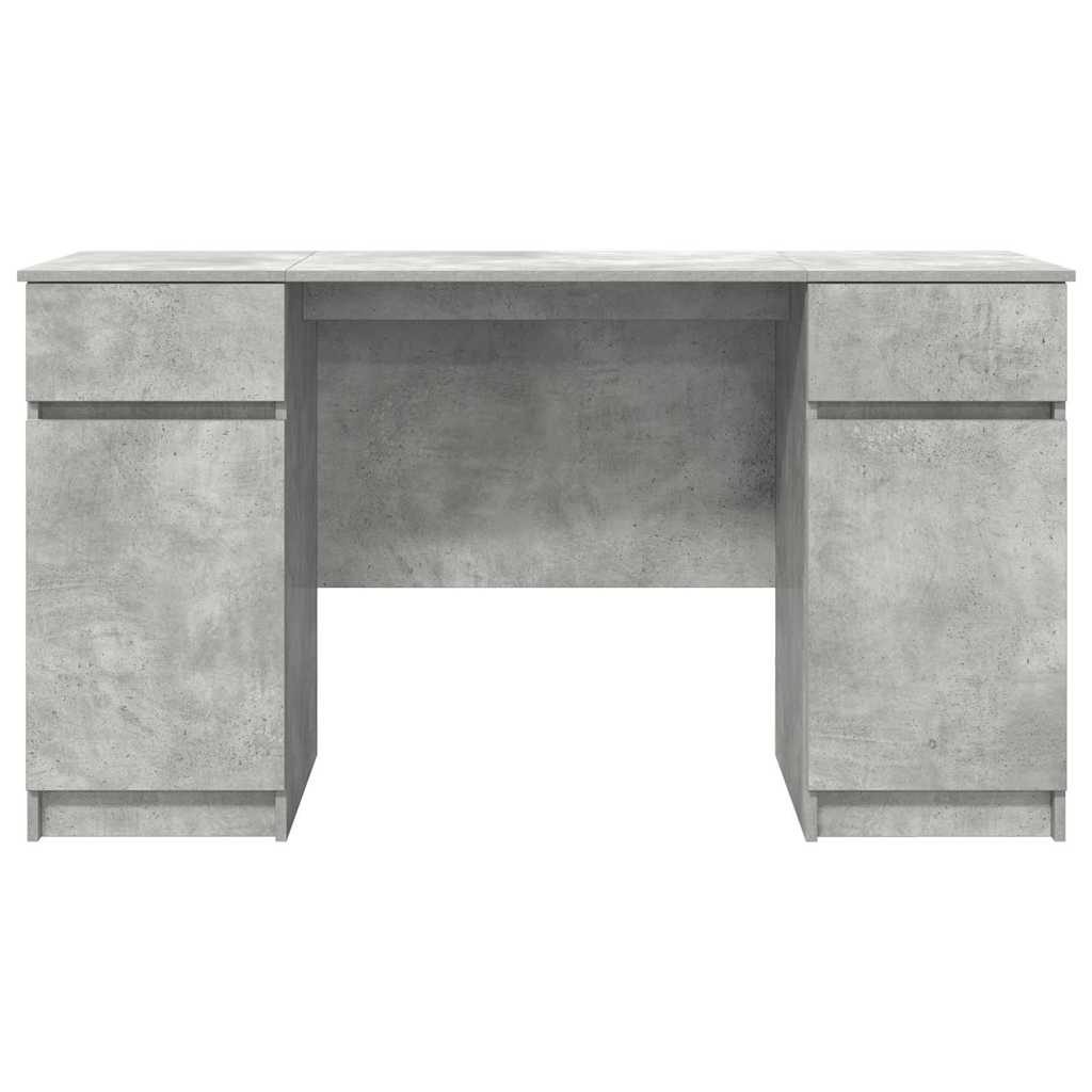 Bureau met lade Betongrijs 140 x 49 x 76 cm Bewerkt hout
