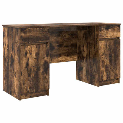 Bureau met lade Gerookt eiken 140 x 49 x 76 cm Bewerkt hout