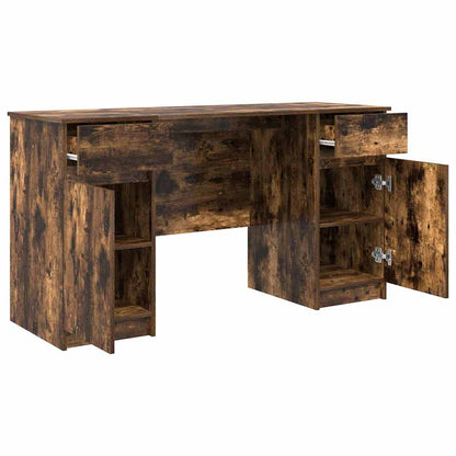 Bureau met lade Gerookt eiken 140 x 49 x 76 cm Bewerkt hout