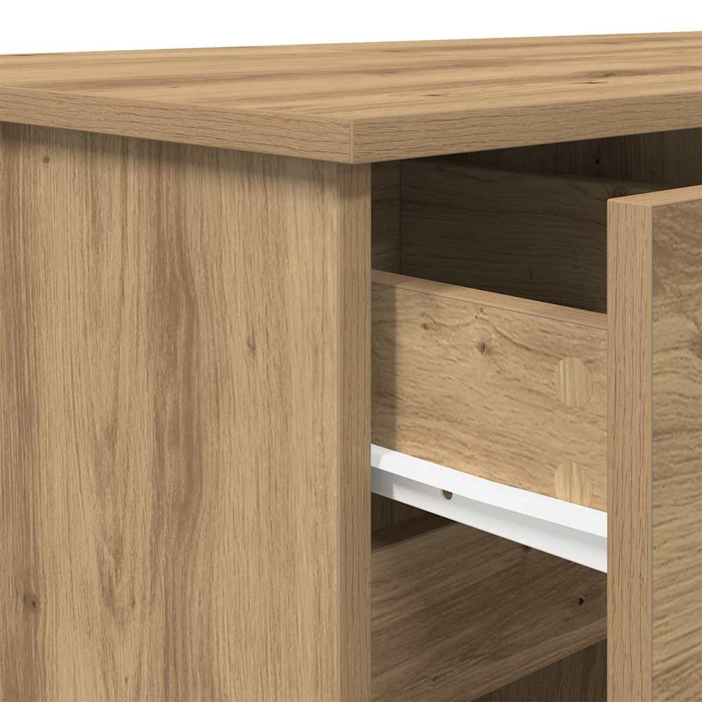 Bureau artisanaal eikenkleurig 140 x 49 x 76 cm Bewerkt hout