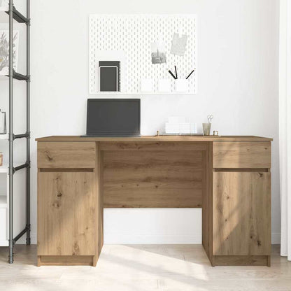 Bureau artisanaal eikenkleurig 140 x 49 x 76 cm Bewerkt hout