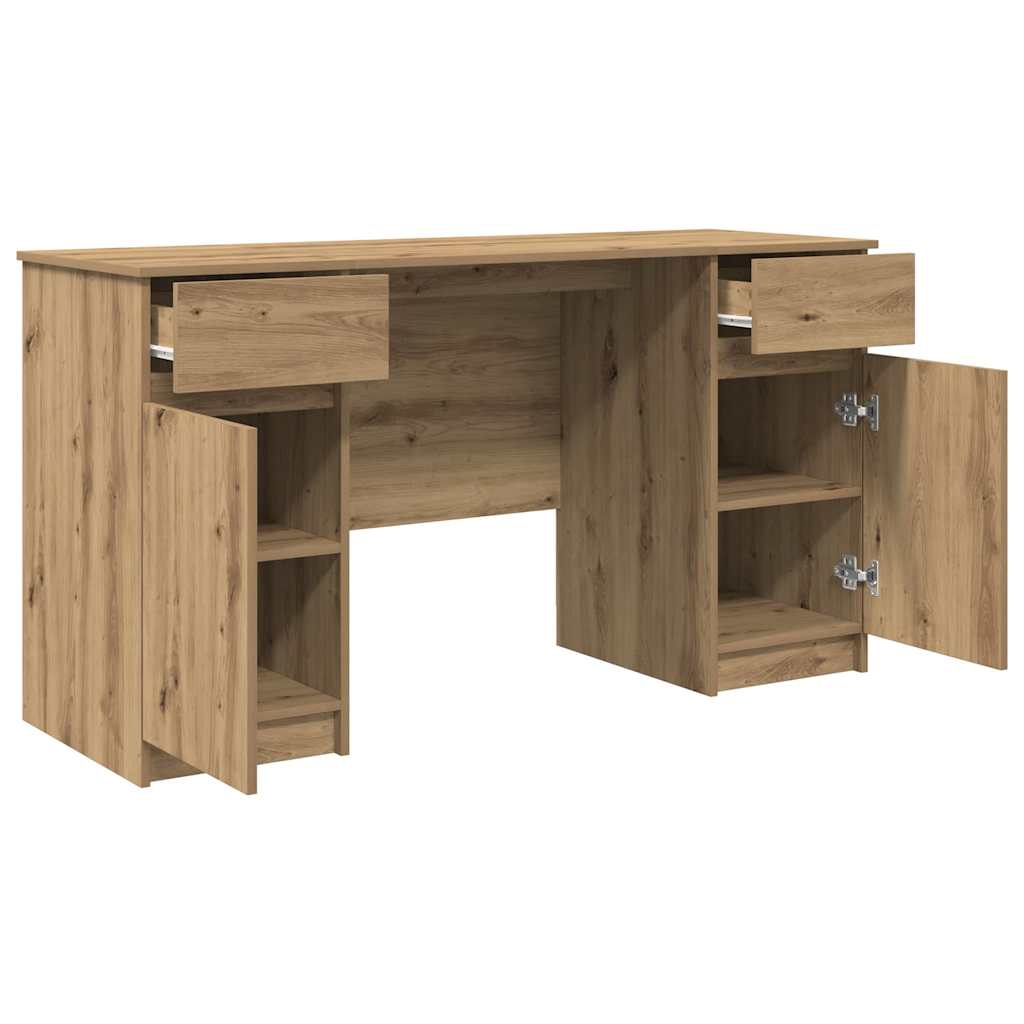 Bureau artisanaal eikenkleurig 140 x 49 x 76 cm Bewerkt hout