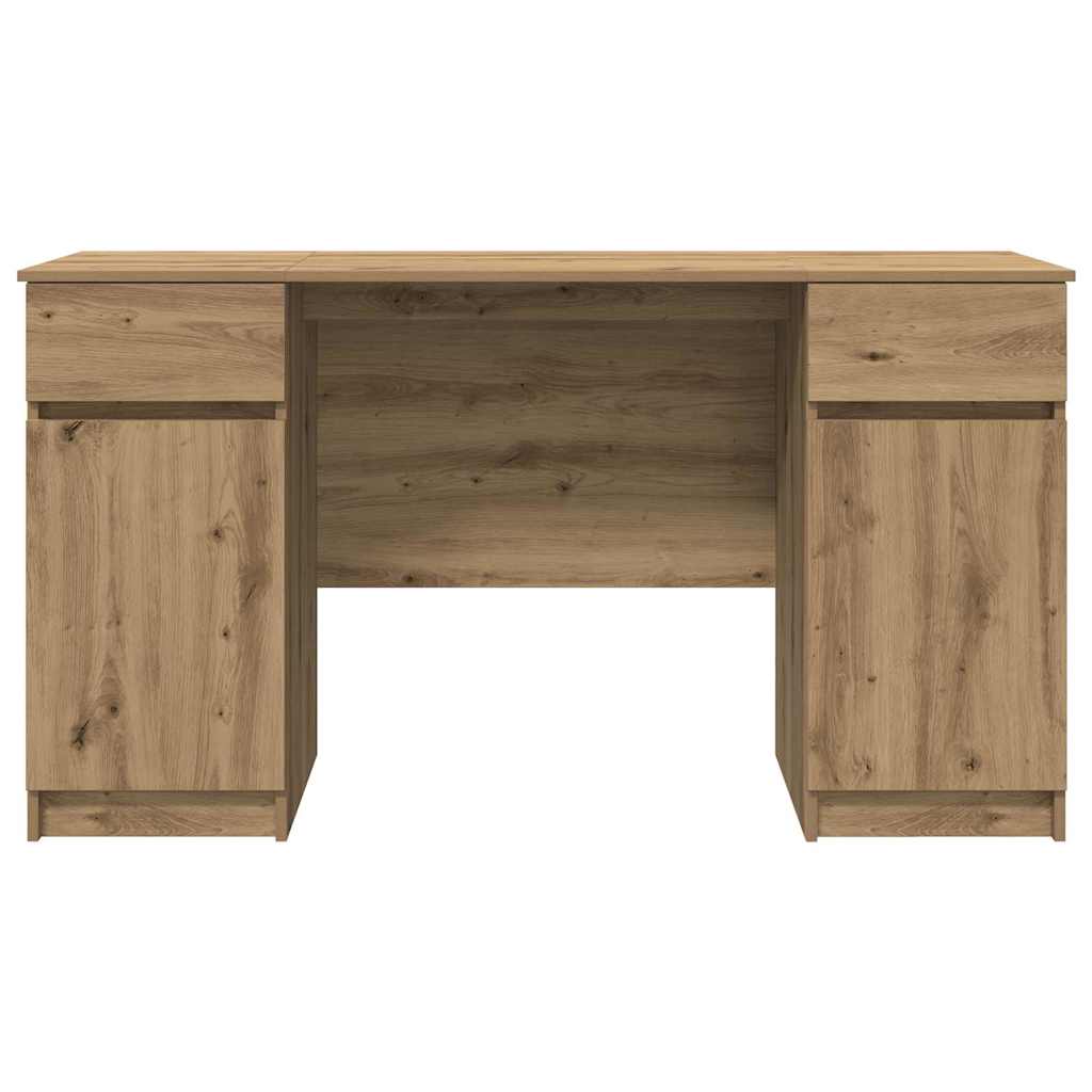 Bureau artisanaal eikenkleurig 140 x 49 x 76 cm Bewerkt hout
