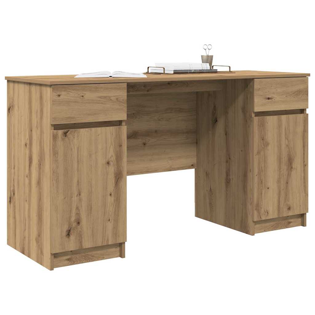 Bureau artisanaal eikenkleurig 140 x 49 x 76 cm Bewerkt hout