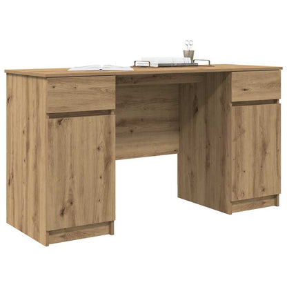 Bureau artisanaal eikenkleurig 140 x 49 x 76 cm Bewerkt hout