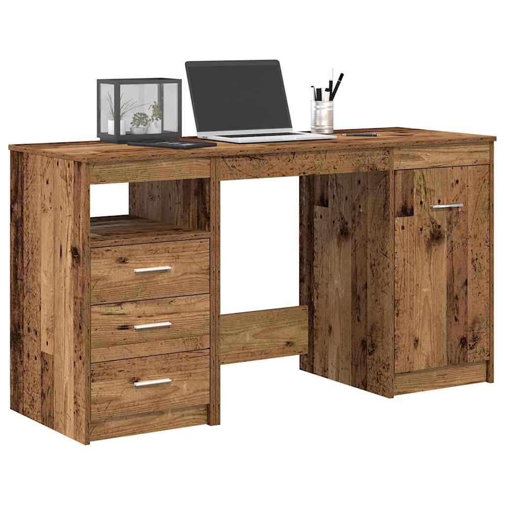 Bureau met kast Oud hout Bewerkt hout
