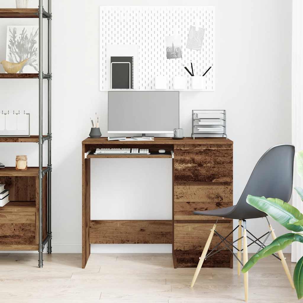 Desk 90x45x76 cm processed wood old wood color