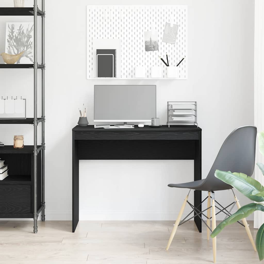 Bureau Zwart Eiken 90x40x72 cm Bewerkt Hout