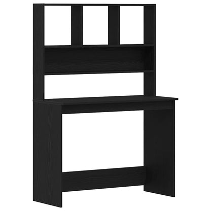 Bureau met schappen 102x45x148 cm bewerkt hout zwart eikenkleur