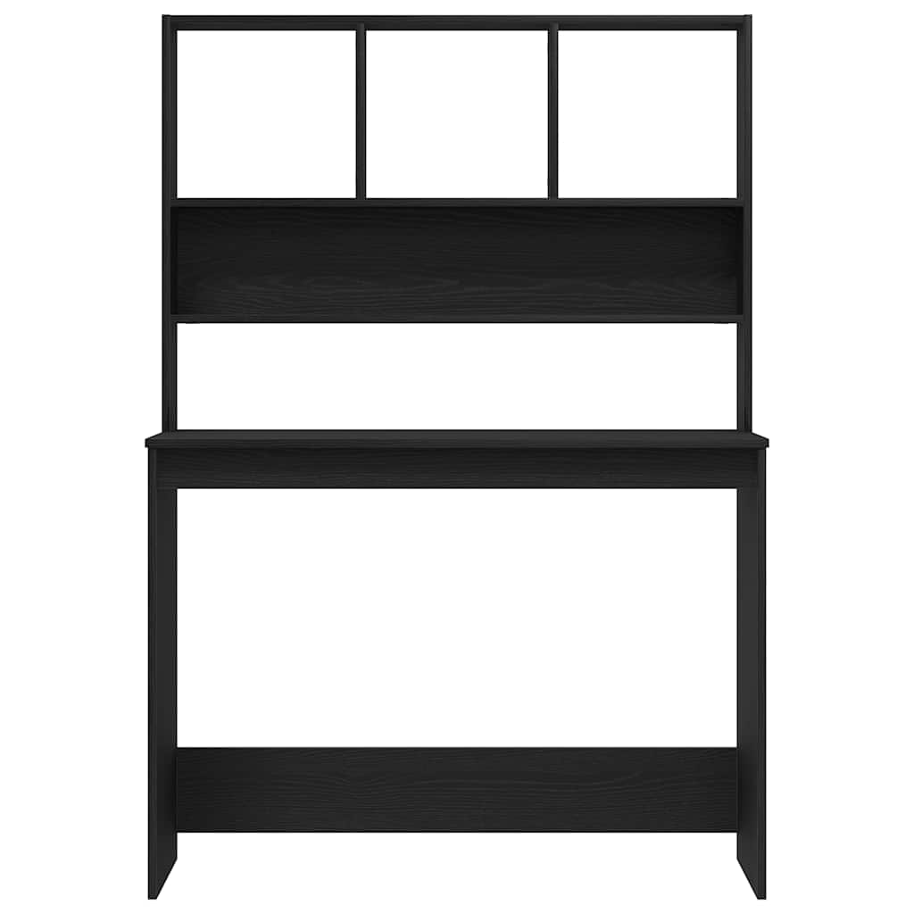 Bureau met schappen 102x45x148 cm bewerkt hout zwart eikenkleur