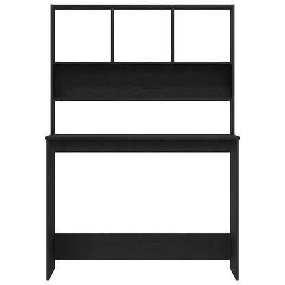 Bureau met schappen 102x45x148 cm bewerkt hout zwart eikenkleur