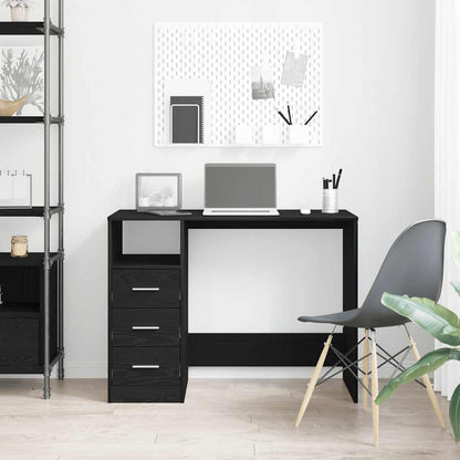Bureau met lades 102x50x76 cm bewerkt hout zwart eikenkleur