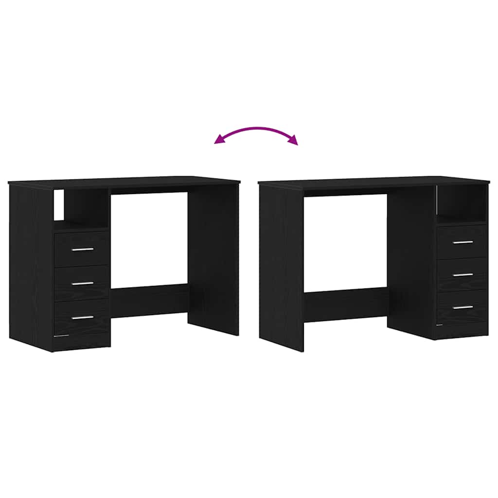 Bureau met lades 102x50x76 cm bewerkt hout zwart eikenkleur