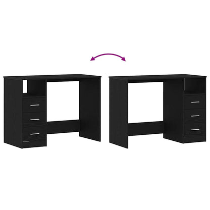 Bureau met lades 102x50x76 cm bewerkt hout zwart eikenkleur