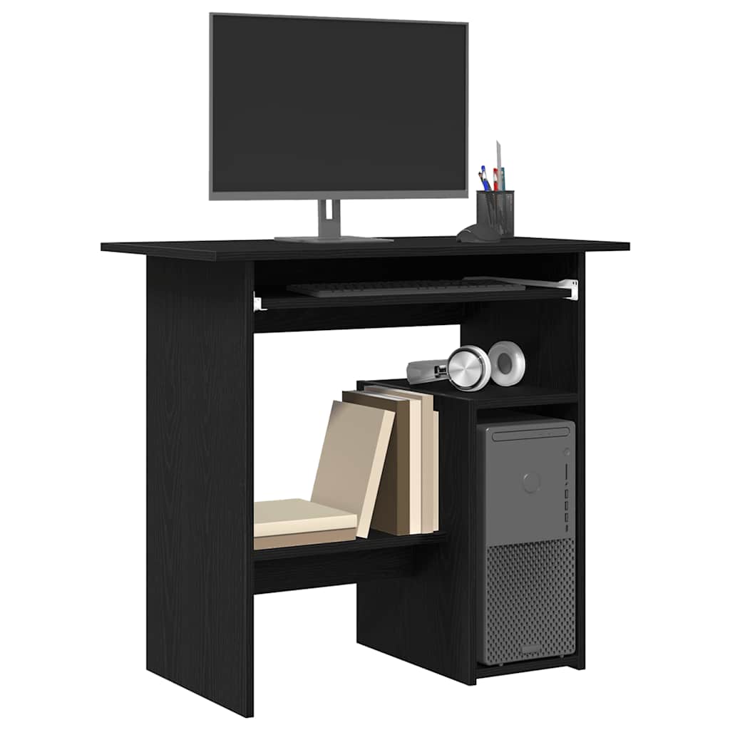 Bureau 80x45x74 cm spaanplaat zwart eikenkleurig