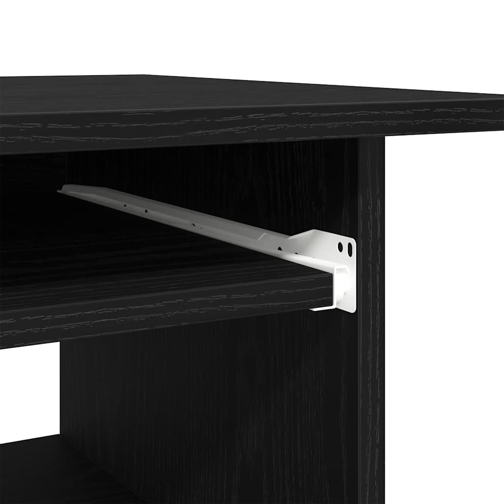 Bureau 80x45x74 cm spaanplaat zwart eikenkleurig