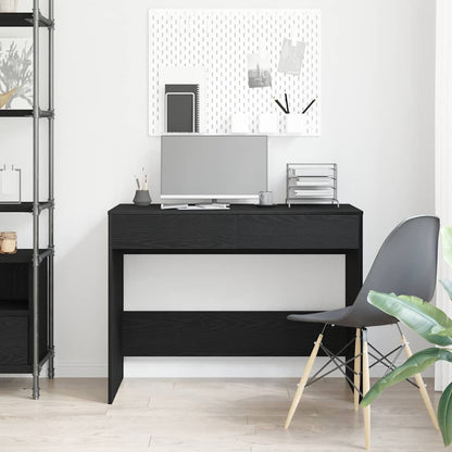 Bureau 101x50x76,5 cm spaanplaat zwart eikenkleurig