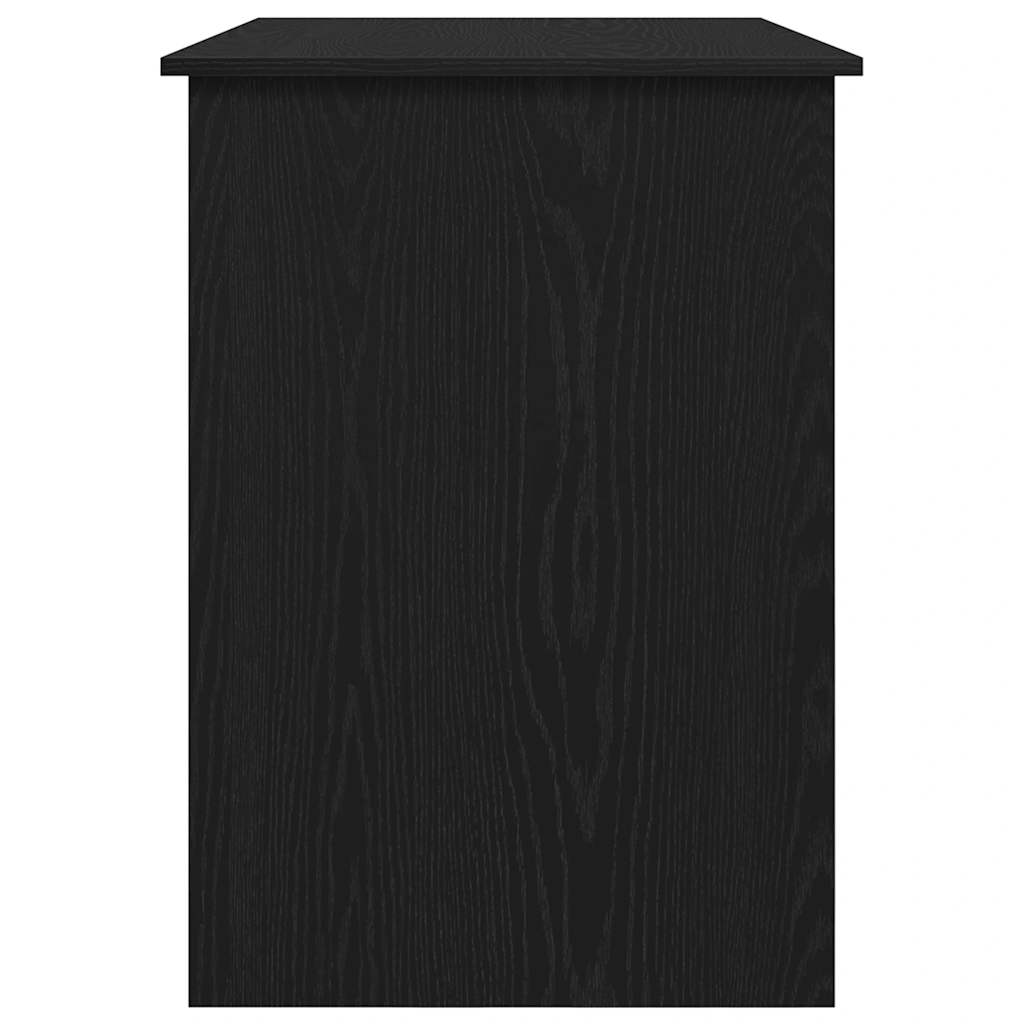Bureau Zwart Eiken 100x55x75 cm Bewerkt Hout