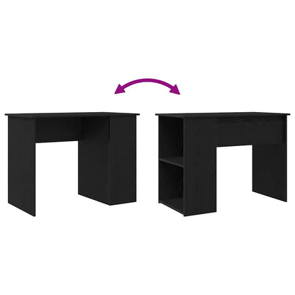 Bureau Zwart Eiken 100x55x75 cm Bewerkt Hout