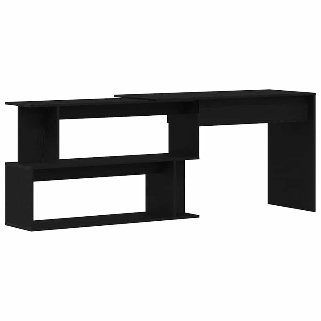 Bureau Zwart Eiken 200 x 50 x 76 cm Bewerkt hout