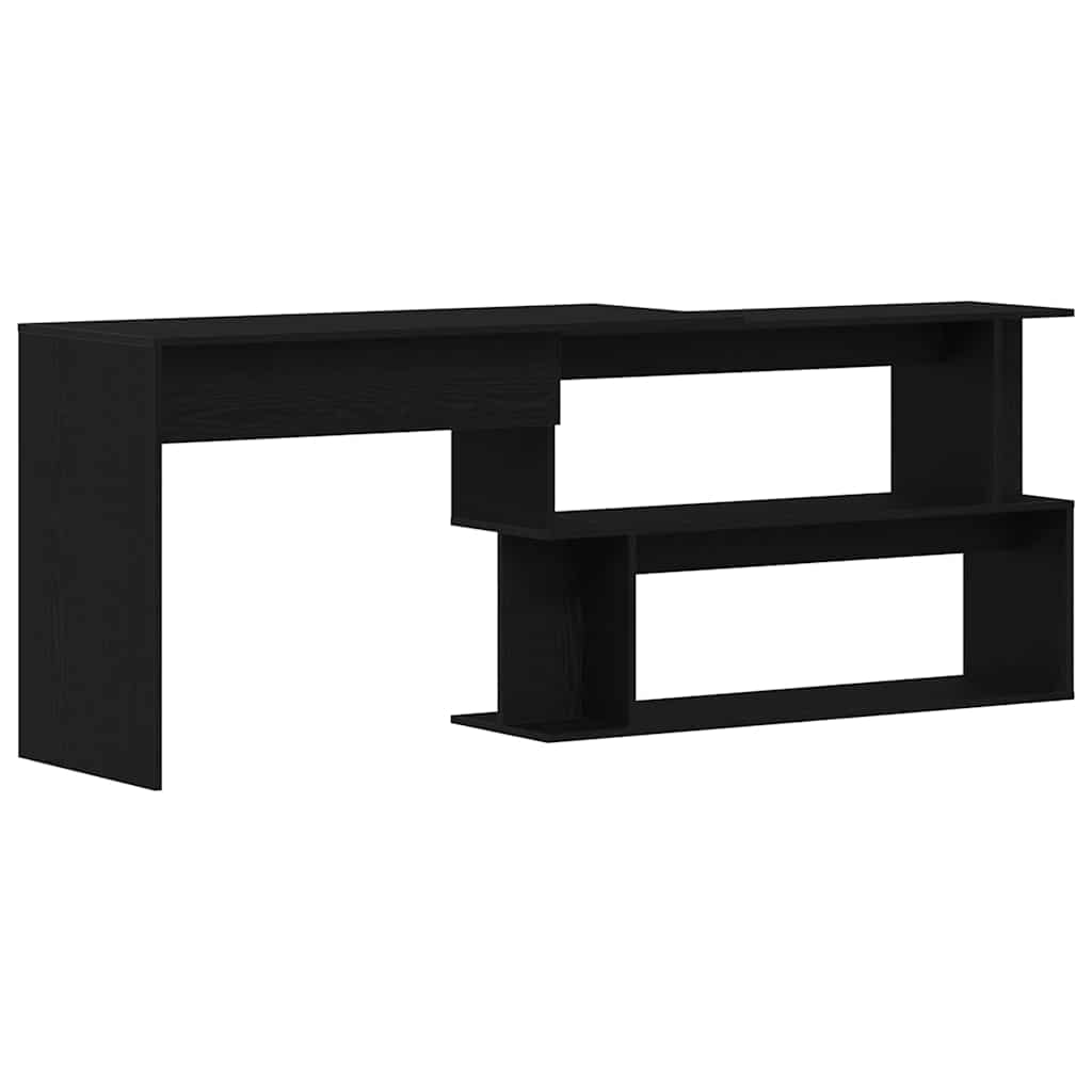 Bureau Zwart Eiken 200 x 50 x 76 cm Bewerkt hout