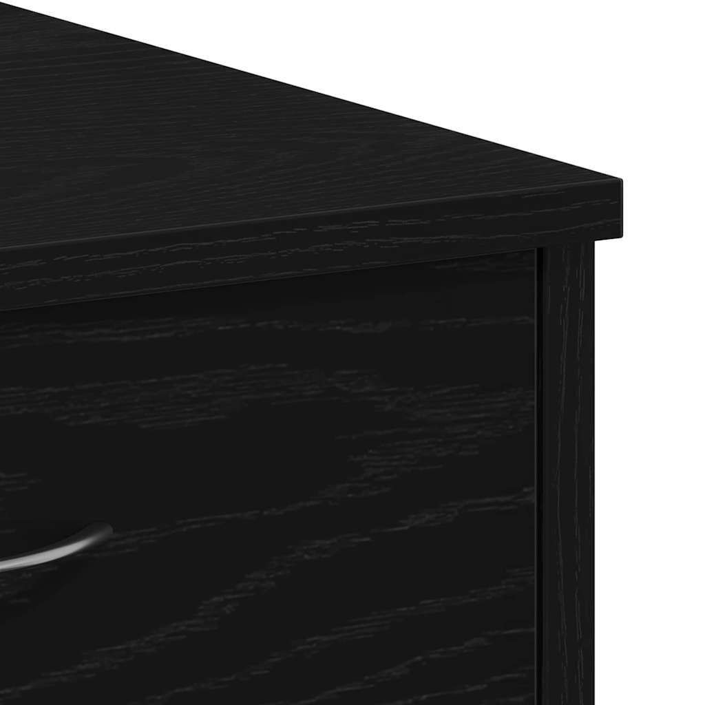 Bureau met lade Zwart Eiken 80 x 40 x 75 cm Bewerkt hout