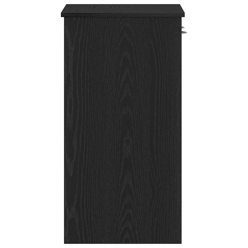 Bureau met lade Zwart Eiken 80 x 40 x 75 cm Bewerkt hout