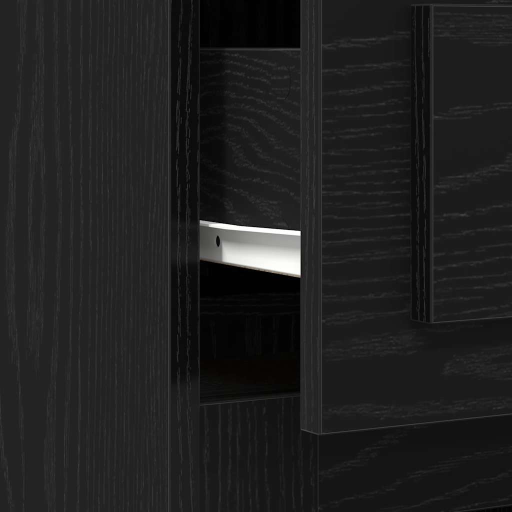 Bureau met lade Zwart Eiken 50 x 115 x 75 cm Bewerkt hout