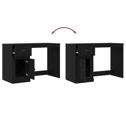 Bureau met lade Zwart Eiken 50 x 115 x 75 cm Bewerkt hout