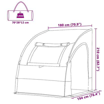 Achterkleptent met dak Blauw 194 x 180 x 210 cm taft