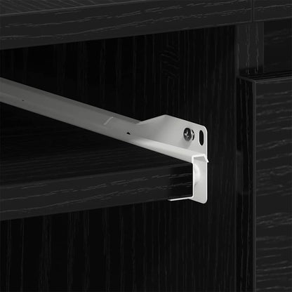 Bureau met lade Zwart Eiken 140 x 50 x 76 cm Bewerkt hout