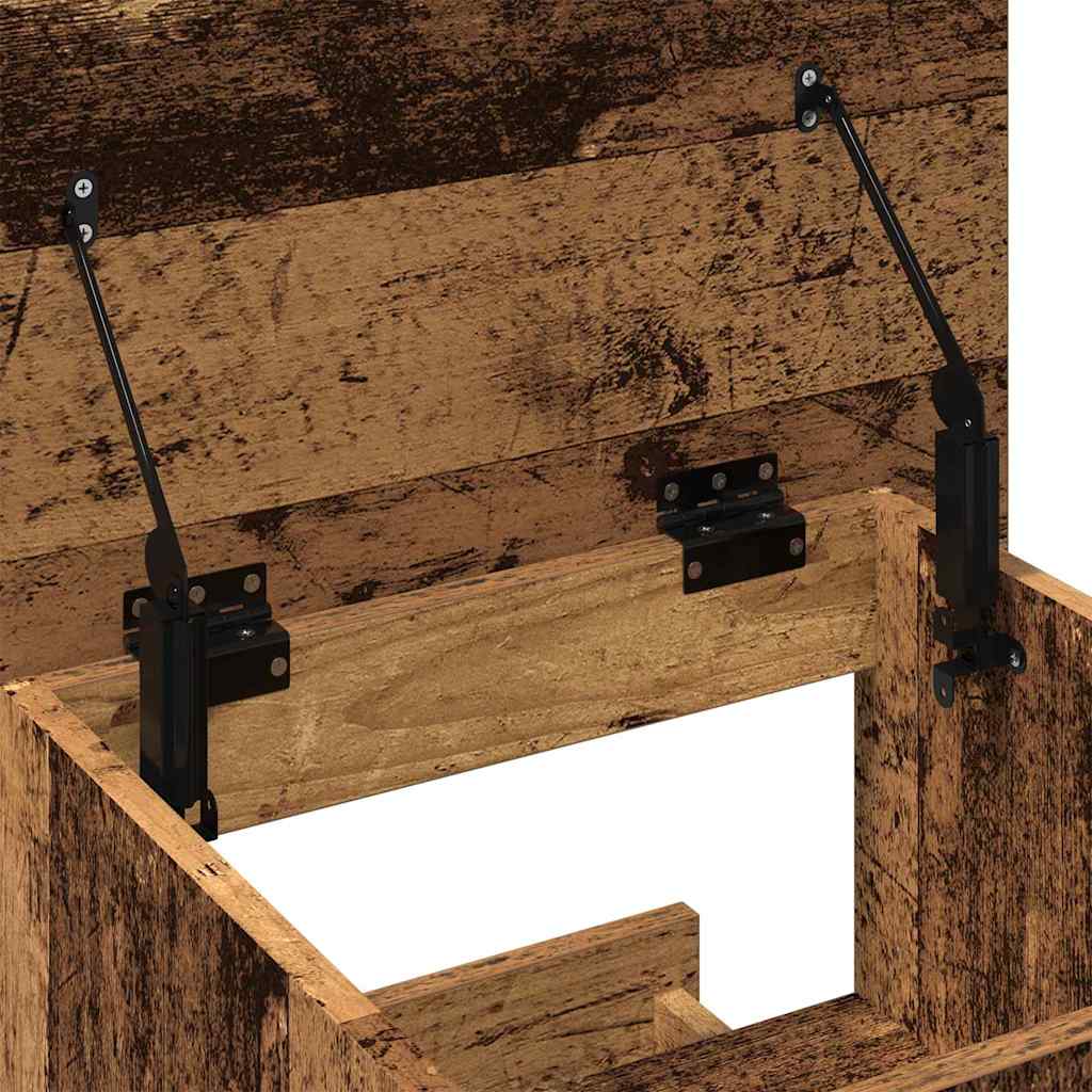 Podium met lade met plank Oudhout 55 x 55 x 107 cm Bewerkt hout