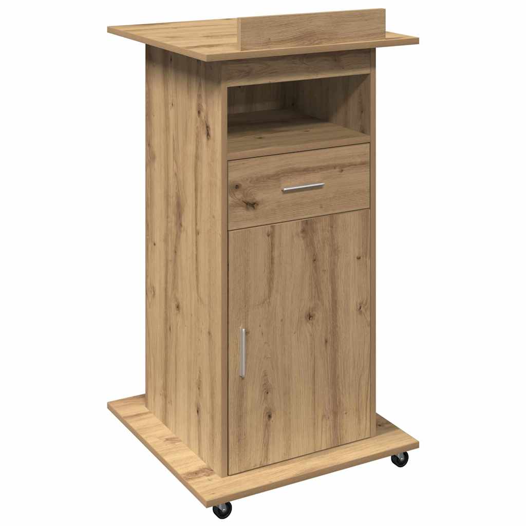 Podium met lade Artisan Eiken 55 x 55 x 107 cm Bewerkt hout