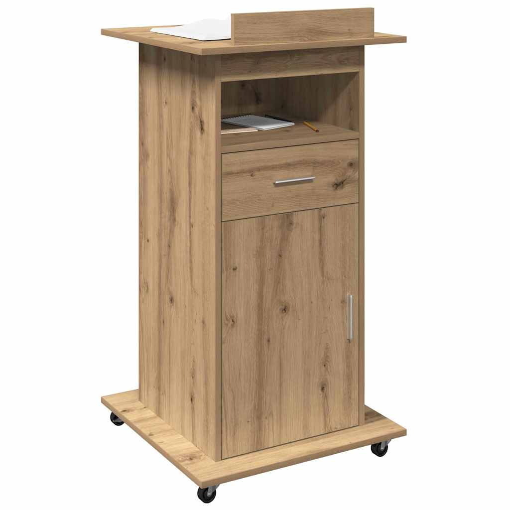 Podium met lade Artisan Eiken 55 x 55 x 107 cm Bewerkt hout