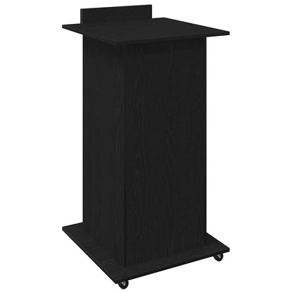 Podium met lade Zwart Eiken 55 x 55 x 107 cm Bewerkt hout
