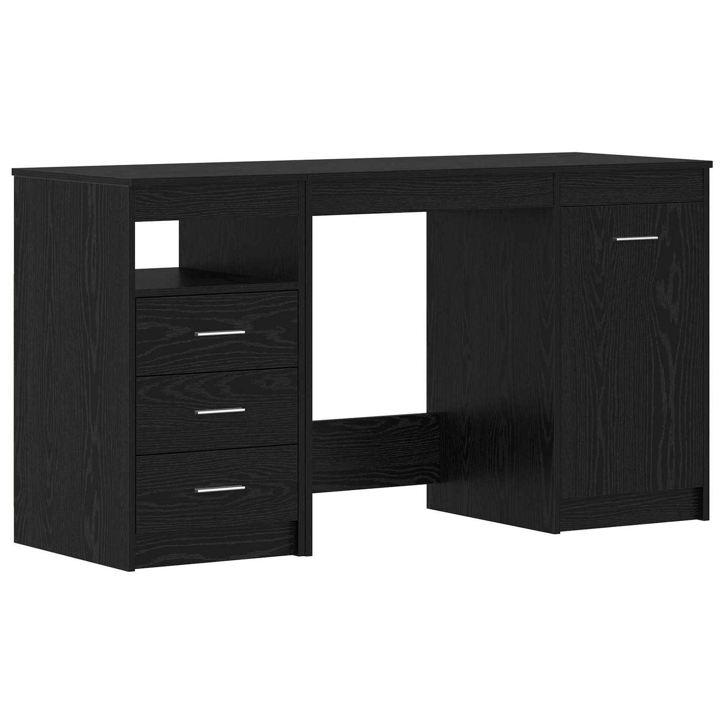 Bureau met lade 2 pcs Zwart Eiken 140 x 50 x 76 cm Bewerkt hout