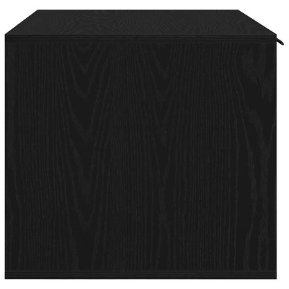 Kattenbakomheining zwart eiken 80x50x45 cm bewerkt hout