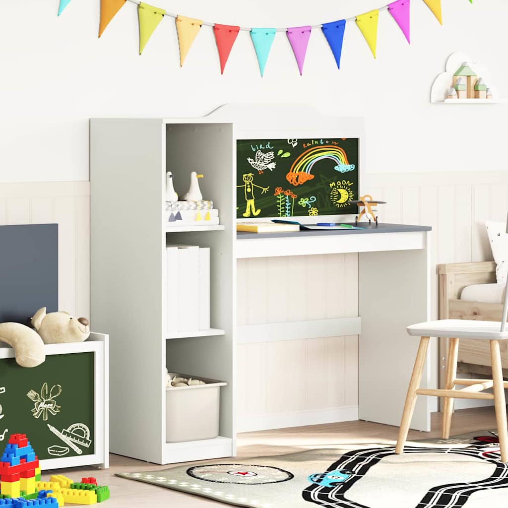 Schoolbord bureau Wit en Grijs 120 x 45 x 118,5 cm Bewerkt hout