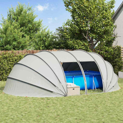 Zwembad Tent Koepel Grijs 640 x 432 x 205 cm