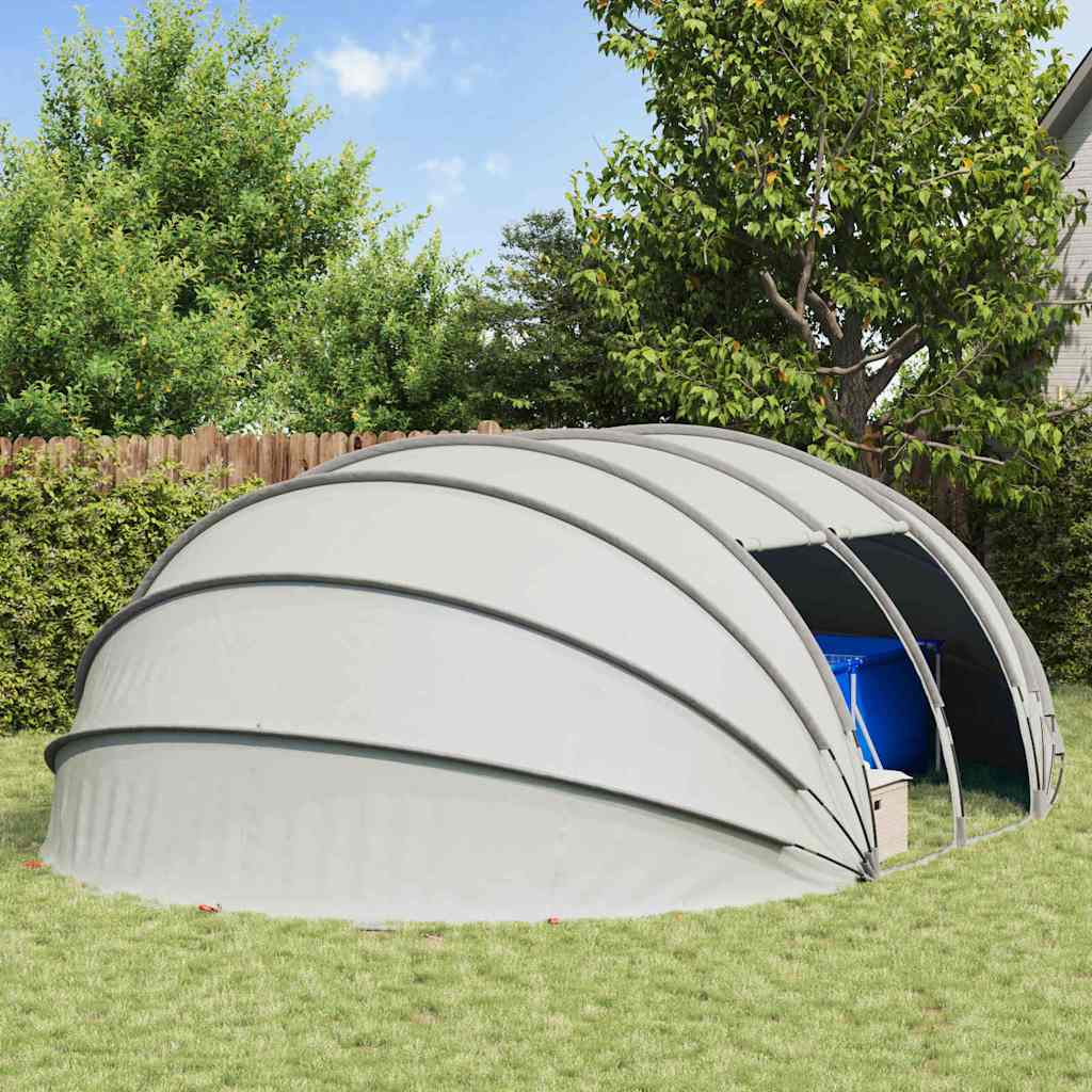 Zwembad Tent Koepel Grijs 640 x 432 x 205 cm