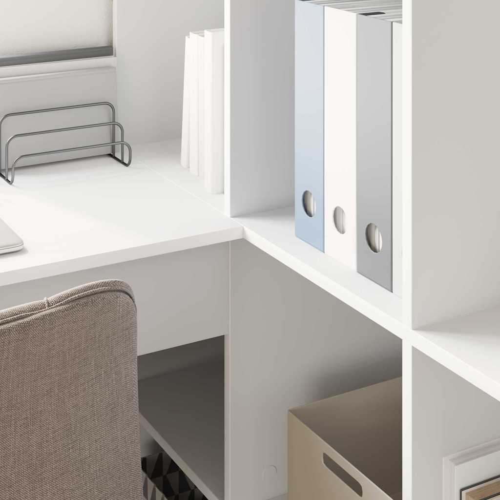 Hoekbureau met plank Wit 101,5 x 149,5 x 149,5 cm Bewerkt hout