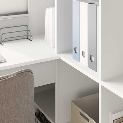 Hoekbureau met plank Wit 101,5 x 149,5 x 149,5 cm Bewerkt hout