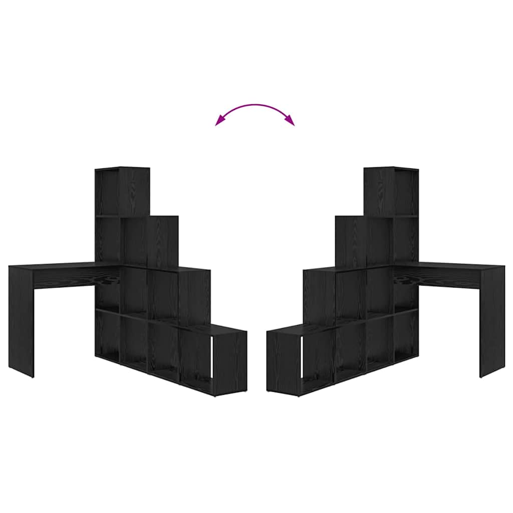 Hoekbureau Zwart Eiken 101,5 x 149,5 x 149,5 cm Bewerkt hout