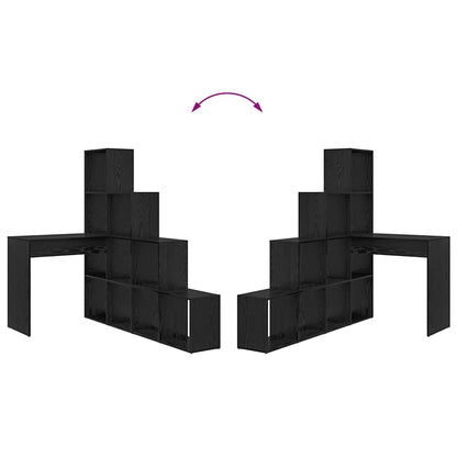 Hoekbureau Zwart Eiken 101,5 x 149,5 x 149,5 cm Bewerkt hout